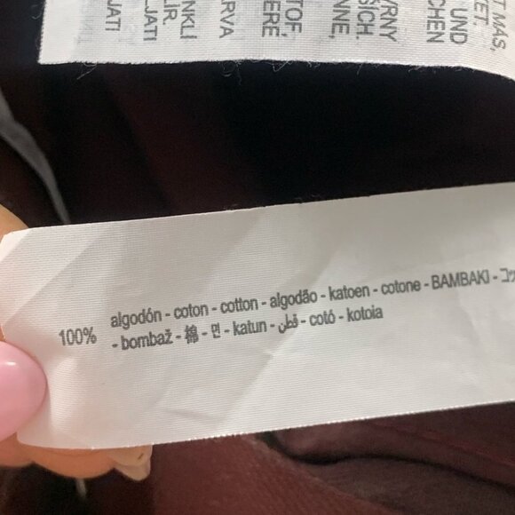 Zara Burgundy Coated Mom fit Shorts - Picture 7 of 12